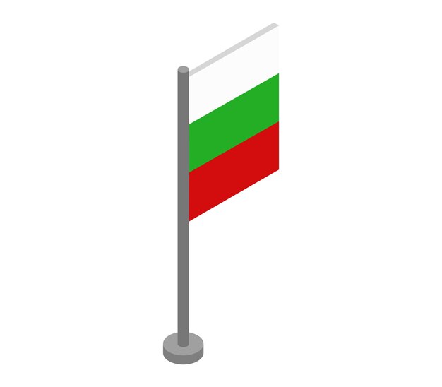 Bandera isométrica de bulgaria