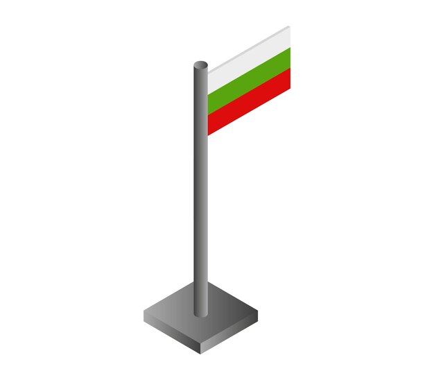 Bandera isométrica de bulgaria