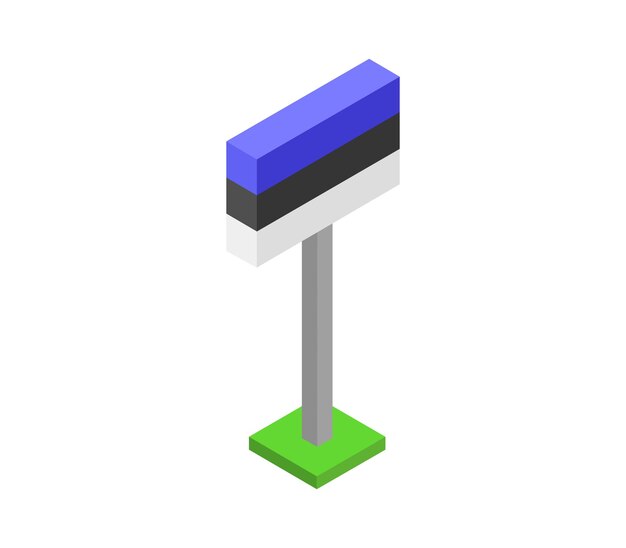 Bandera isométrica de estonia