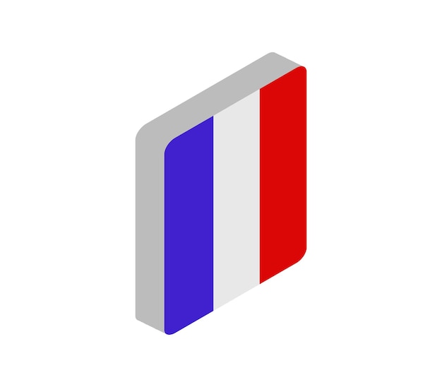 Bandera isométrica de francia