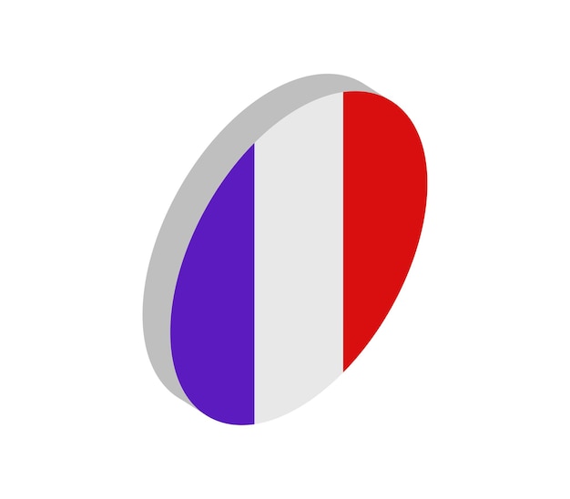 Bandera isométrica de francia