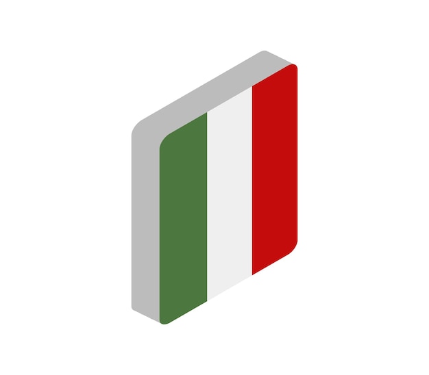 bandera isométrica de italia