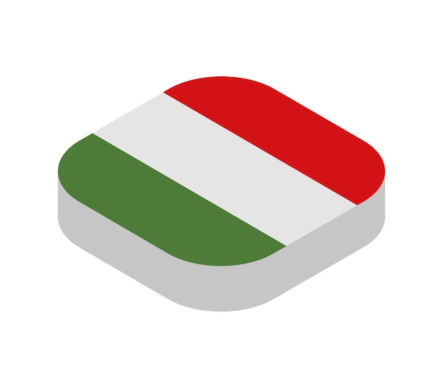 bandera isométrica de italia