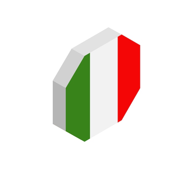 bandera isométrica de italia