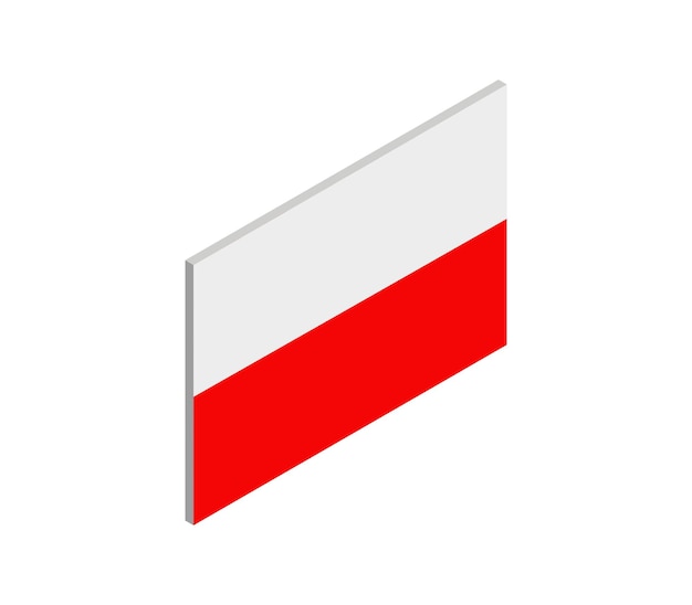 bandera isométrica de polonia