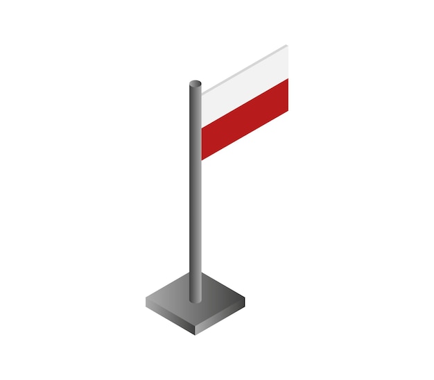 Bandera isométrica de polonia