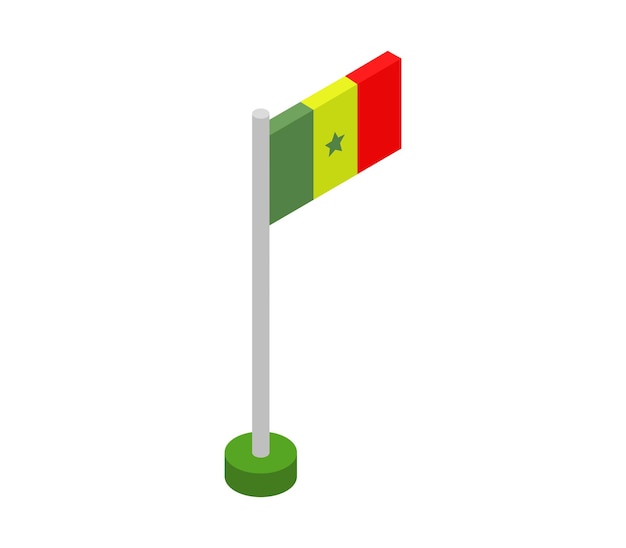 Bandera isométrica de senegal