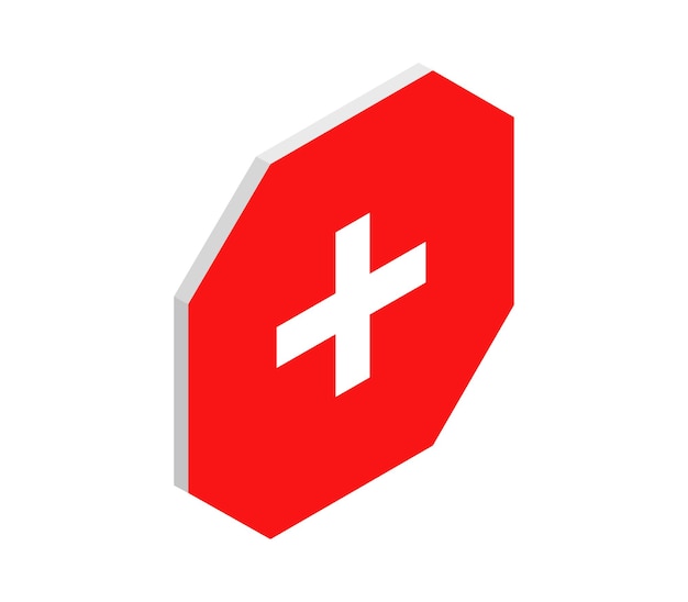 bandera isométrica suiza