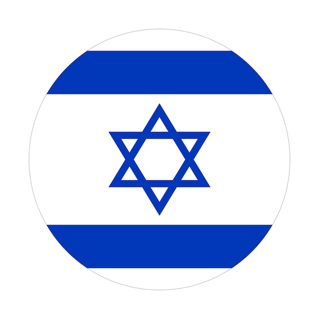 Bandera de Israel en forma de diseño de círculo redondo