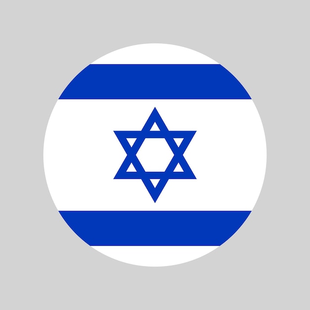 Bandera de Israel icono redondo insignia israelí icono vectorial redondeado