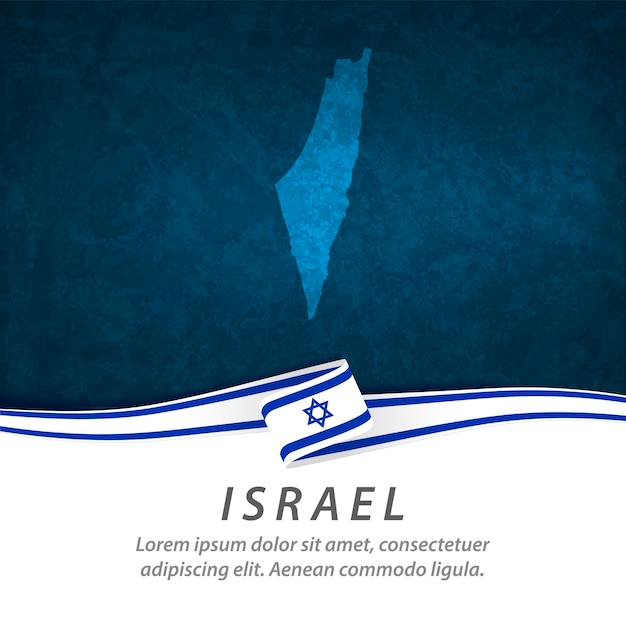 Bandera de israel con mapa central