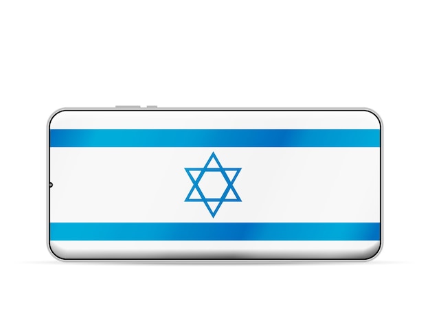 Bandera de Israel en la pantalla del teléfono inteligente