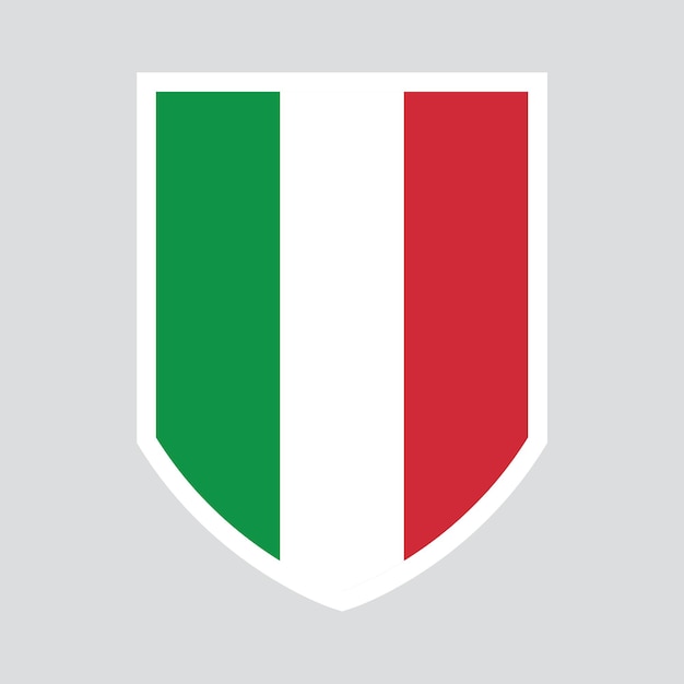Bandera de Italia en el marco en forma de escudo