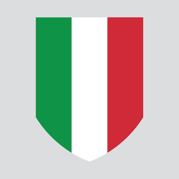 Bandera de Italia en el marco en forma de escudo