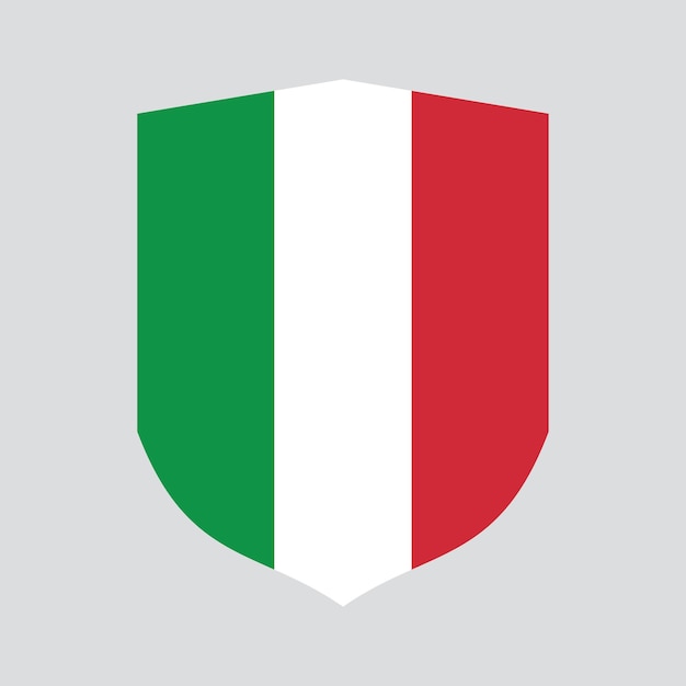 Bandera de Italia en el marco en forma de escudo
