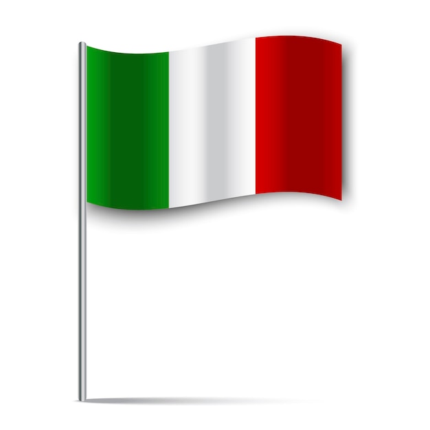 Vector bandera de italia sobre fondo blanco icono de vector de viaje ilustración vectorial imagen de stock