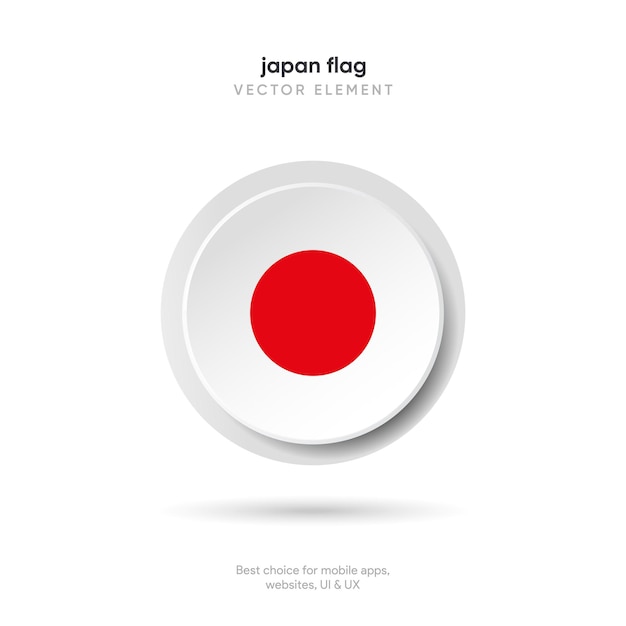 Bandera de Japón aislada en fondo blanco con área de texto Vector EPS10