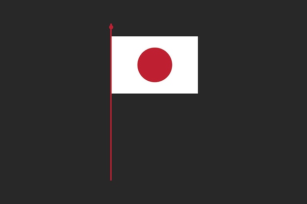 Bandera de Japón La bandera de Japón Bandeira de Japón Símbolo nacional del país Ilustración vectorial