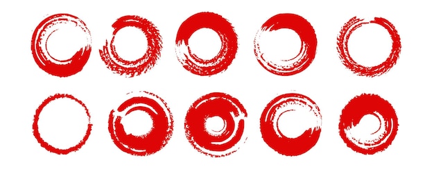 Bandera de Japón con sello de círculo de pincel rojo marco redondo dibujado a mano con textura de lápiz de colores grunge