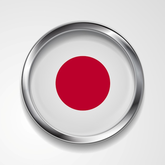 Bandera japonesa de botones de metal