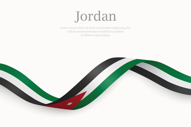 Bandera de Jordania en la cinta de agitar