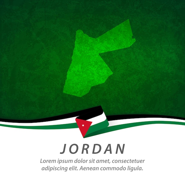 Bandera de jordania con mapa central