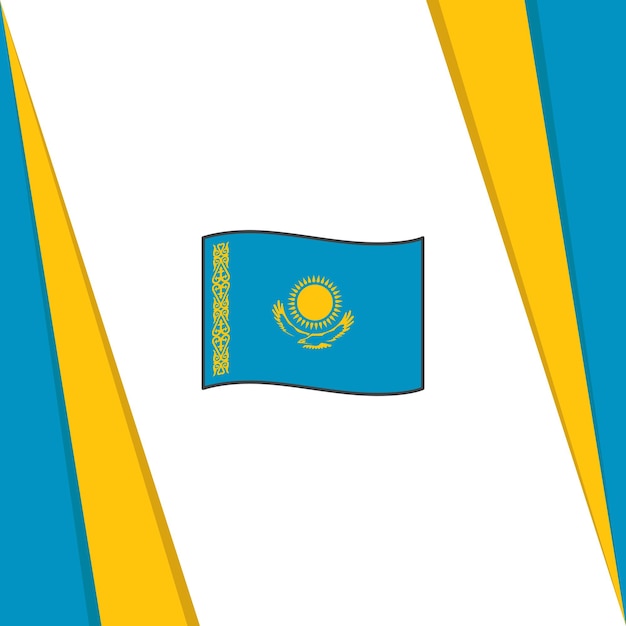 Bandera de Kazajstán Plantilla de diseño de fondo abstracto Bandera del Día de la Independencia de Kazajstán Publicación en redes sociales Día de la Independencia de Kazajstán