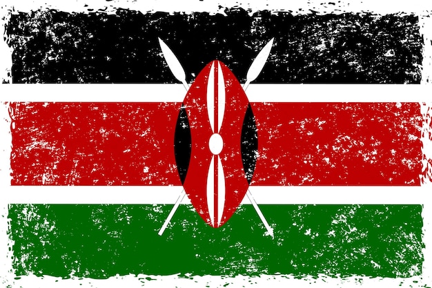Bandera de Kenia en estilo grunge apenado