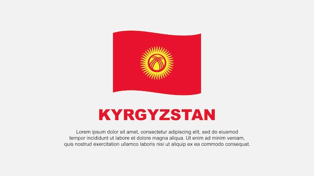 Bandera de kirguistán plantilla de diseño de fondo abstracto bandera del día de la independencia de kirguistán ilustración de vectores de medios sociales fondo de kirguistán