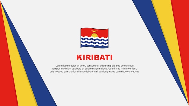 Bandera de Kiribati Plantilla de diseño de fondo abstracto Bandera del Día de la Independencia de Kiribati Ilustración vectorial de dibujos animados Bandera de Kiribati