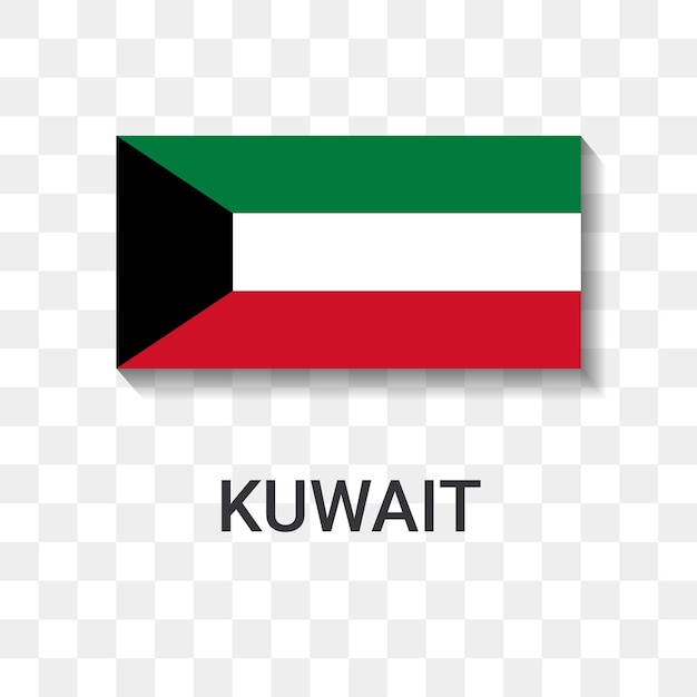 Bandera, de, kuwait, icono, vector, ilustración