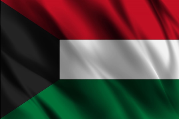 Bandera de Kuwait que agita el fondo abstracto