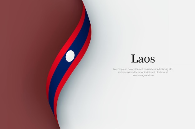 La bandera de Laos en la cinta de agitar