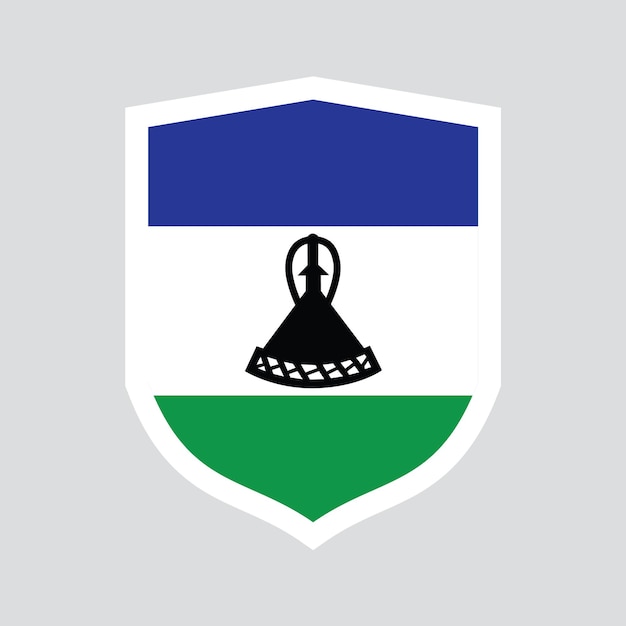 Bandera de Lesotho en el marco en forma de escudo