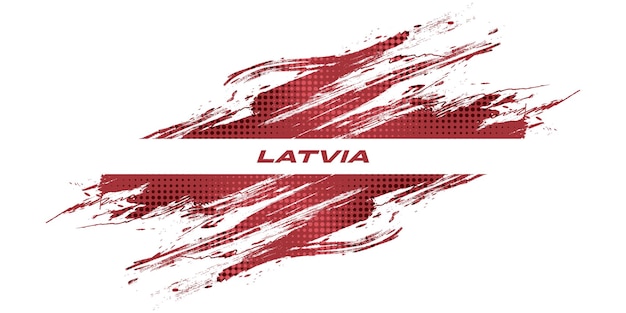 Bandera de Letonia con estilo de pincel Bandera de la República Nacional de Letonia sobre fondo blanco