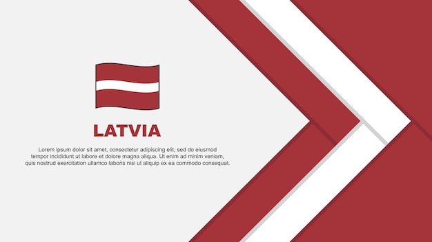 Bandera de Letonia Plantilla de diseño de fondo abstracto Bandera del Día de la Independencia de Letonia Ilustración vectorial de dibujos animados Dibujos animados de Letonia