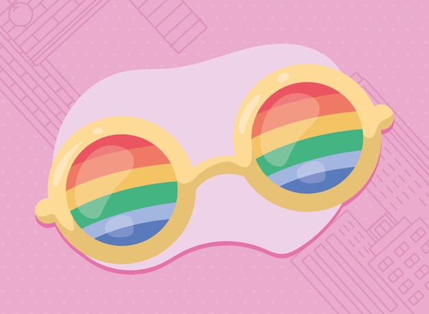 Vector bandera lgbti en gafas de sol