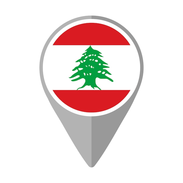 Bandera del Líbano en el pin de ubicación
