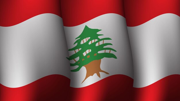 bandera libia ondeando diseño de fondo concepto ilustración vectorial
