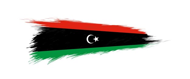 Bandera de Libia en trazo de pincel grunge