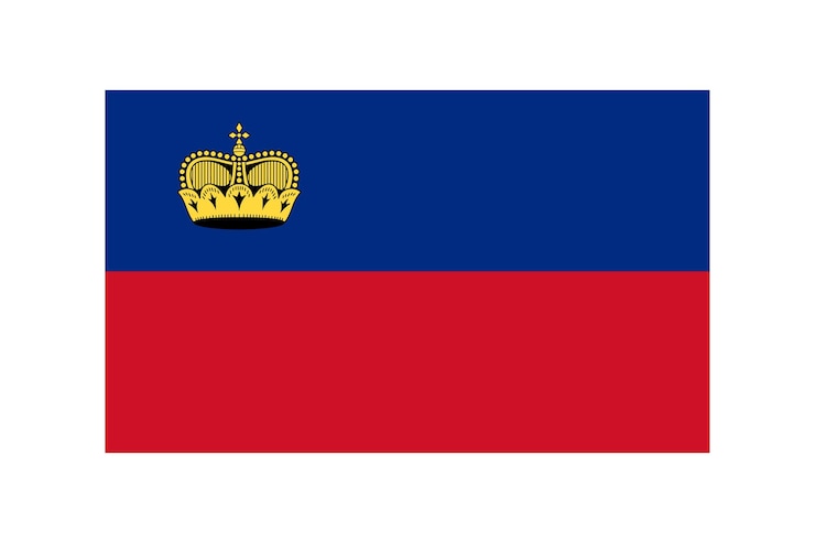Vector bandera de liechtenstein bandera en 35 proporción ilustración vectorial en un fondo blanco