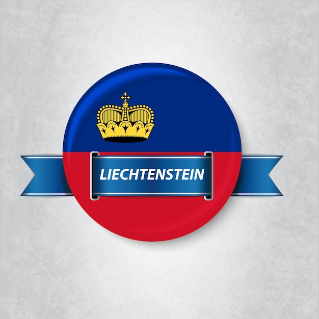Bandera de Liechtenstein en un círculo