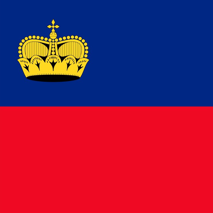 Vector bandera de liechtenstein colores oficiales ilustración vectorial