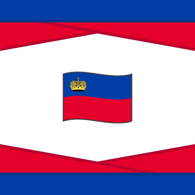 Bandera de Liechtenstein Plantilla de diseño de fondo abstracto Bandera del Día de la Independencia de Liechtenstein Publicación en redes sociales Vector de Liechtenstein