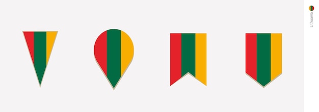 Bandera de Lituania en la ilustración de vector de diseño vertical