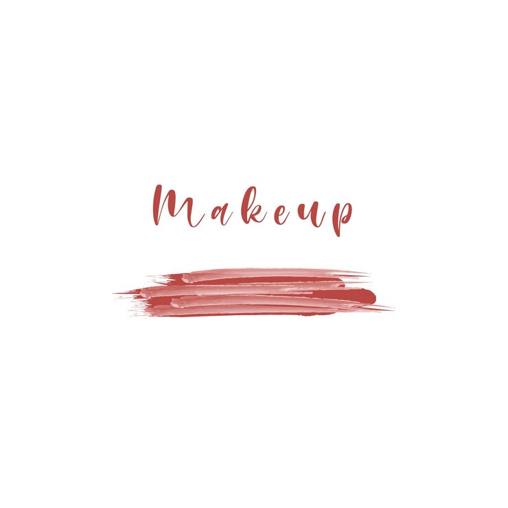 Vector bandera del logotipo del artista de maquillaje. concepto de logotipo y tarjeta de visita. set de maquillaje de belleza