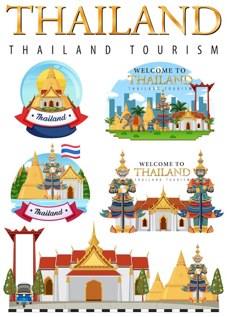 Vector bandera del logotipo de la señal de bangkok tailandia