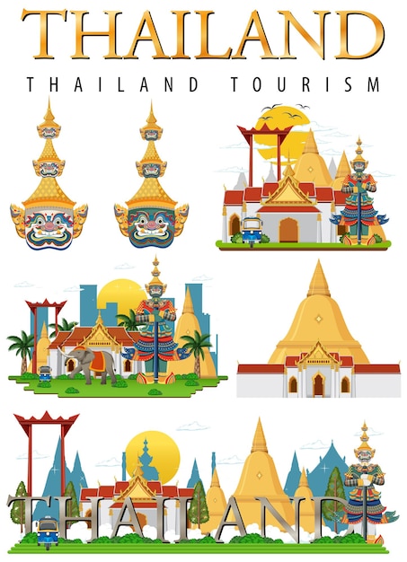 Bandera del logotipo de la señal de Bangkok Tailandia