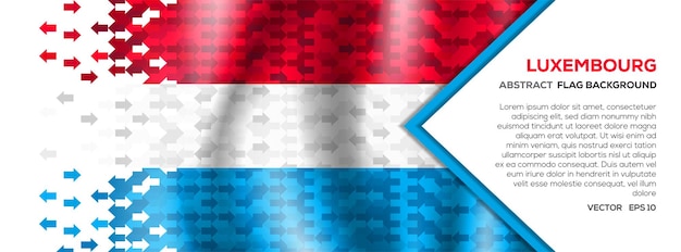 Bandera de Luxemburgo abstracta Banner y fondo con concepto de inversión de intercambio de comercio de forma de flecha