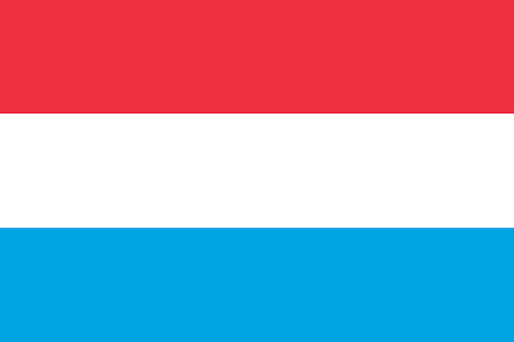 Vector bandera de luxemburgo color estándar tamaño estándar una bandera rectangular ilustración digital vector fl